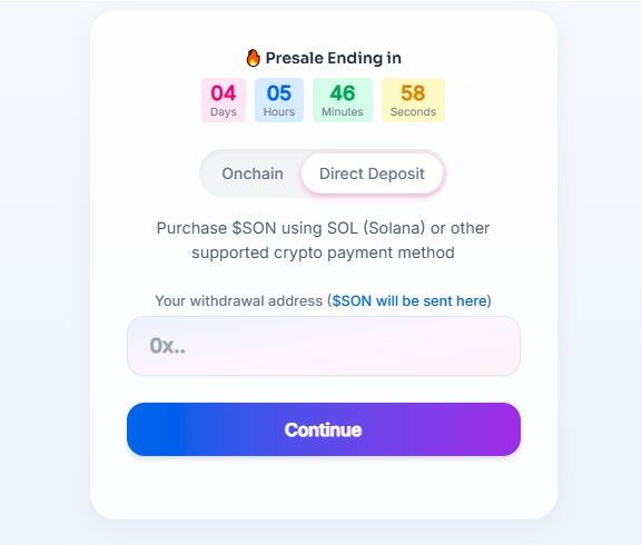 SON Presale Ending on Jan 25