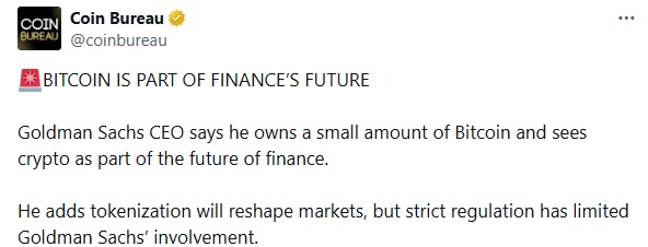 Goldman Sachs's Crypto View