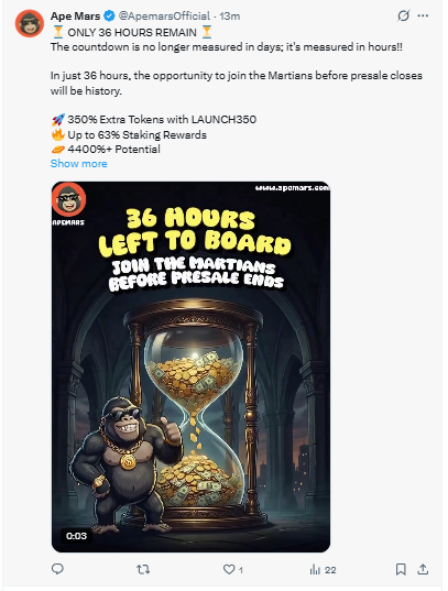 Apemars launch 36 hour left