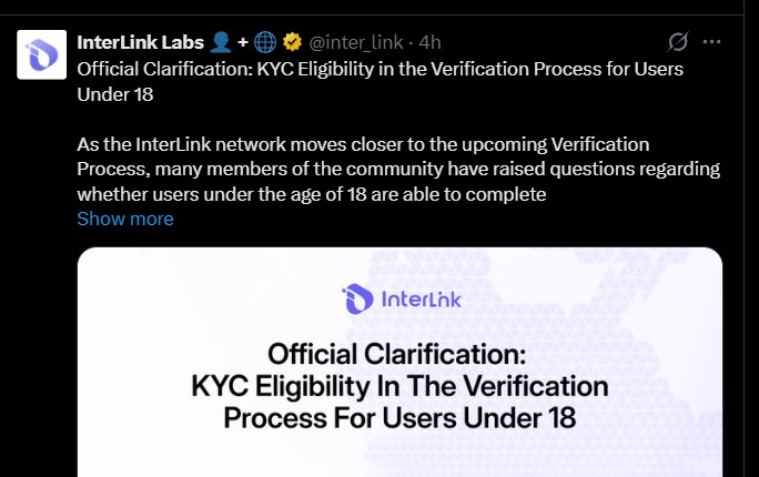 Interlink network airdrop and KYC verification update Interlink network airdrop and KYC verification update