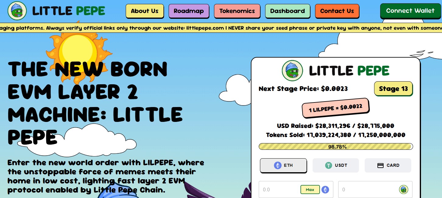 Little Pepe presale dashboard Little Pepe presale dashboard