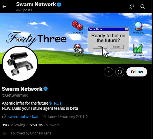 Swarm TRUTH Official X Account Swarm TRUTH Official X Account