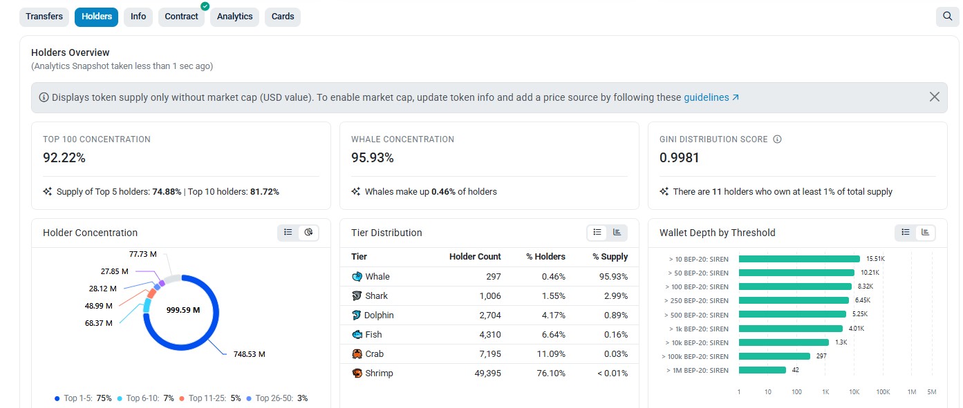 BscScan, Holder Analytics