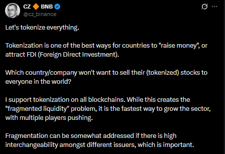 CZ BNB Official Tweet