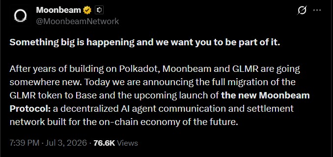 Moonbeam and GLMR Tokens Update Moonbeam and GLMR Tokens Update
