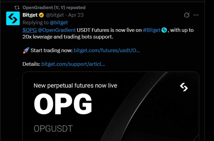 OpenGradient Bitget Trading