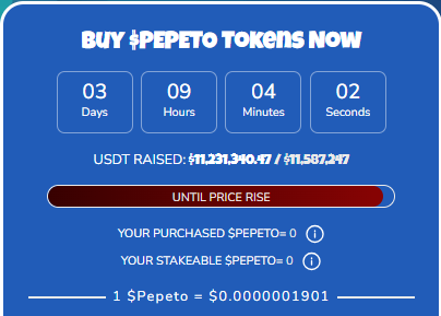 pepeto presale price
