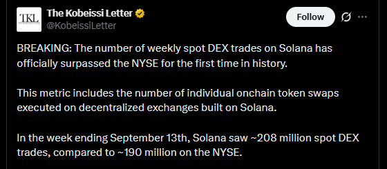 X Post showing solana update X Post showing solana update
