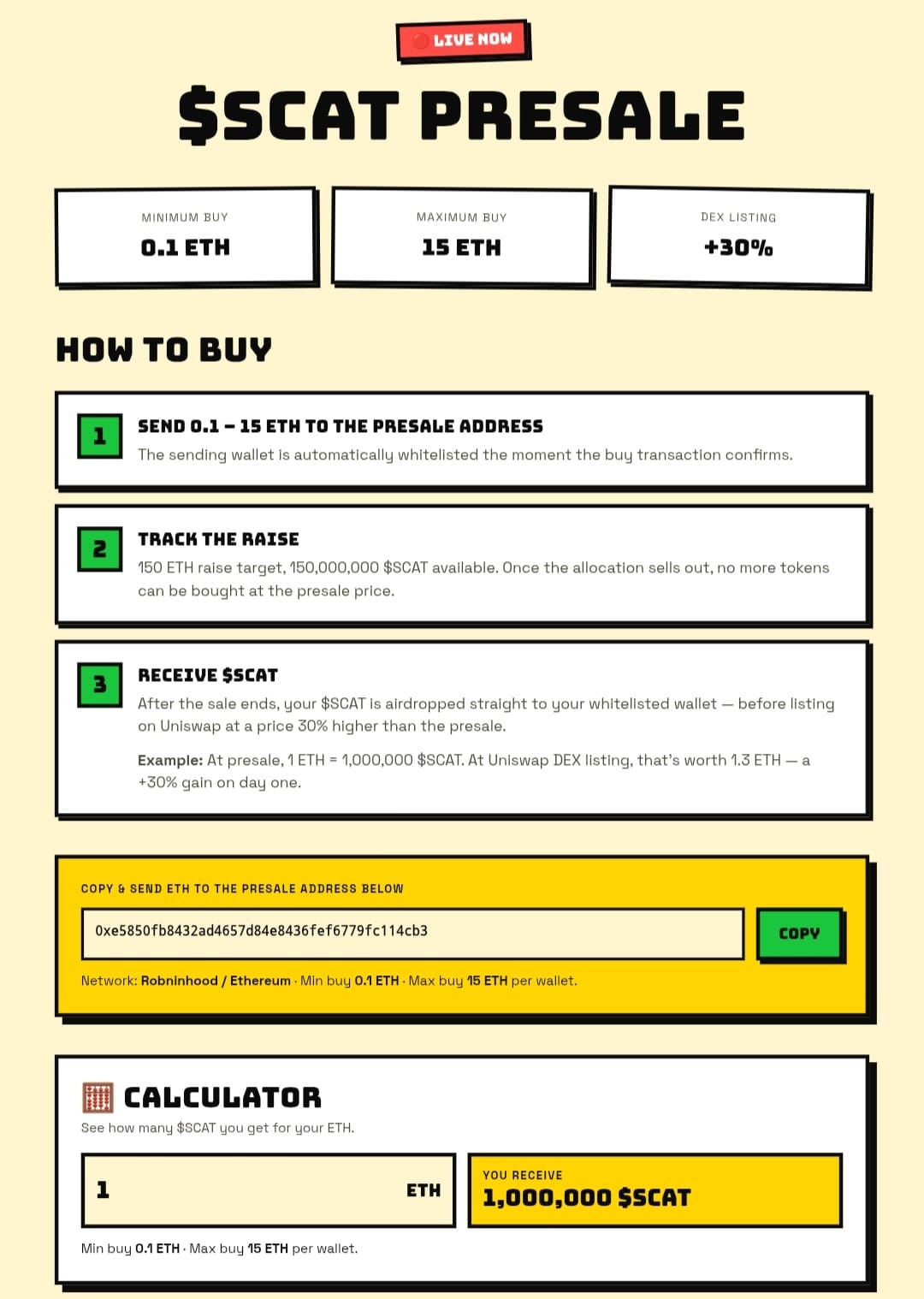 $scat presale detail overview