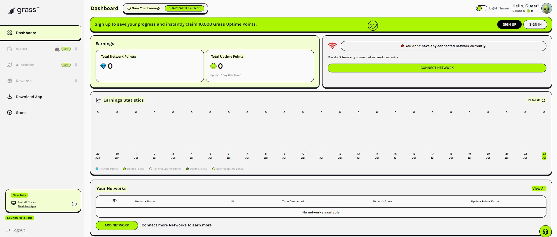 Official Grass Login Dashboard