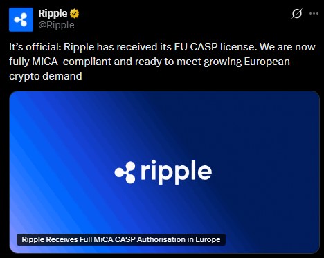 Ripple MiCA License Ripple MiCA License