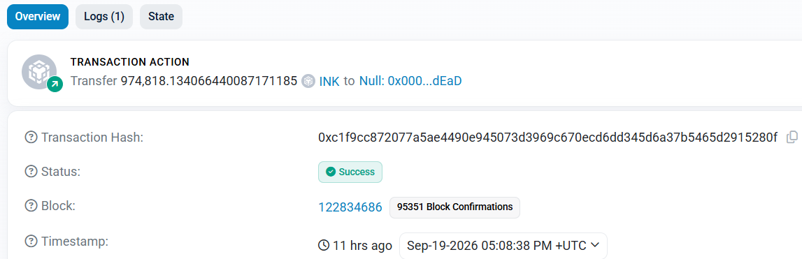 Official BscScan transaction