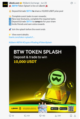Posted on X by LBank Exchange