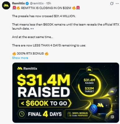 the presale has crossed $31.4 million
