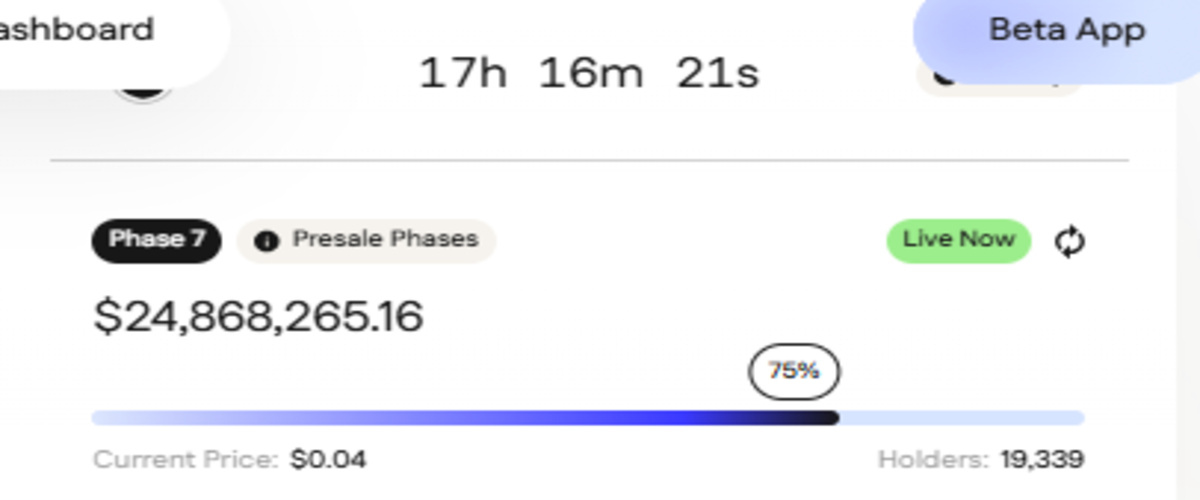 Official website screenshot of live mutuum presale Official website screenshot of live mutuum presale