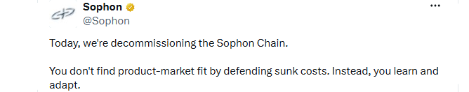 Sophon Pivot L2 Shuts Down