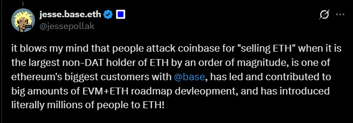 Coinbase Pushes Back on Selling Criticism