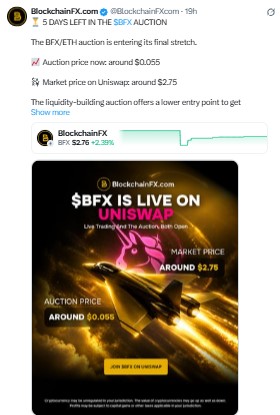5 days remain in the BFX auction