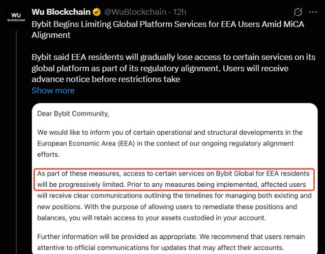 Bybit EU MiCA Crypto License serives