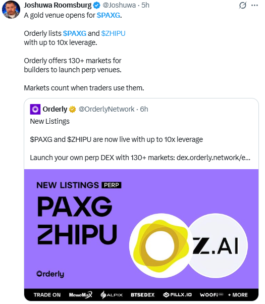$PAXG Orderly Listing $PAXG Orderly Listing