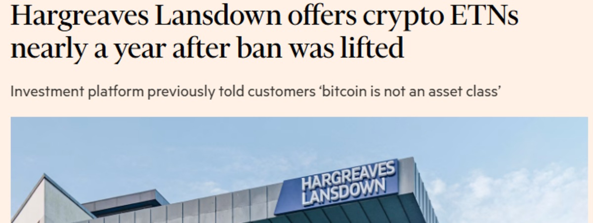 The Financial Time Report showing Crypto ETNs update