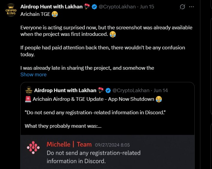 Resurfaced Post Claims of Arichain Listing Date Update Resurfaced Post Claims of Arichain Listing Date Update