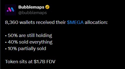 MEGA token airdrop update