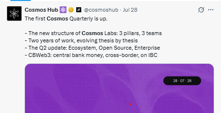 Cosmos Quarterly update