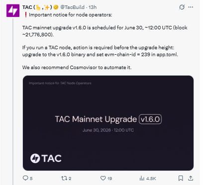 Posted on X by TACBuild
