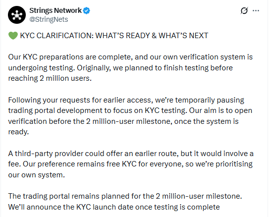 Strings Network KYC Strings Network KYC