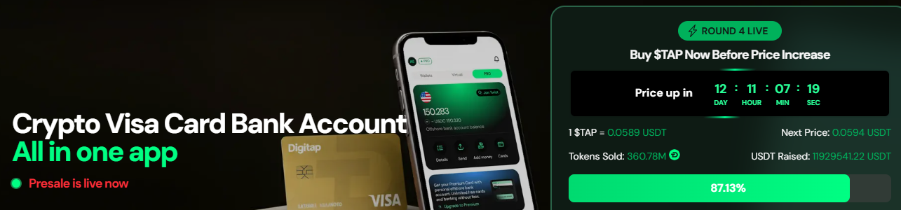 DigiTap Crypto Presale official dashboard DigiTap Crypto Presale official dashboard