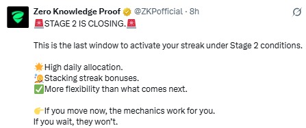 ZKP Presale stage 2 closing ZKP Presale stage 2 closing