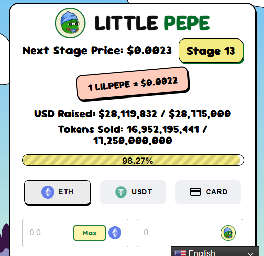 Little Pepe launch date Stage 13 presale dashboard