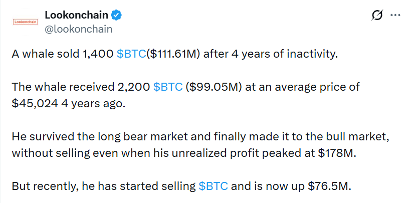 Whale selling Bitcoin Whale selling Bitcoin