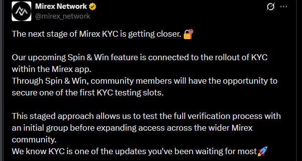 Mirex Network KYC X Post