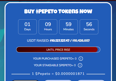 pepeto presale price today