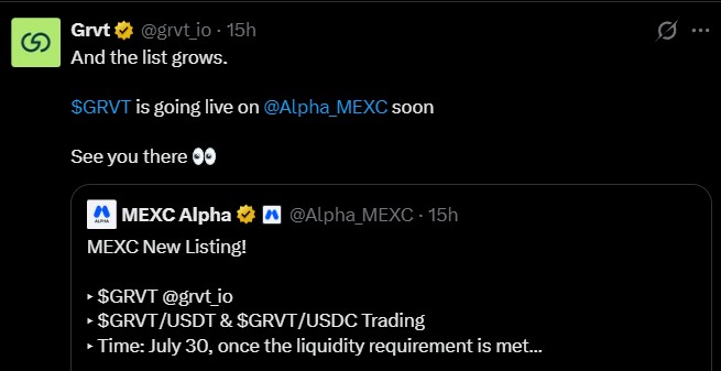 GRVT Listing on MEXC Exchange GRVT Listing on MEXC Exchange