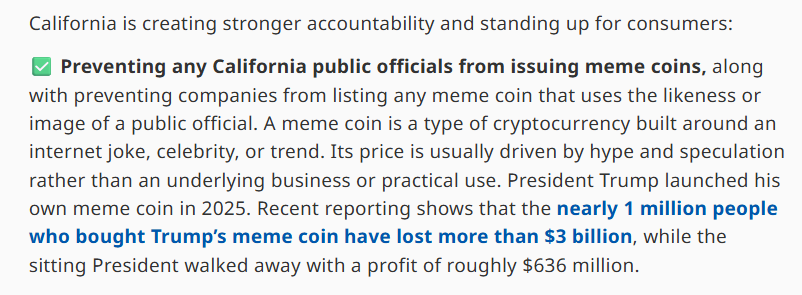 California Memecoin ban news California Memecoin ban news