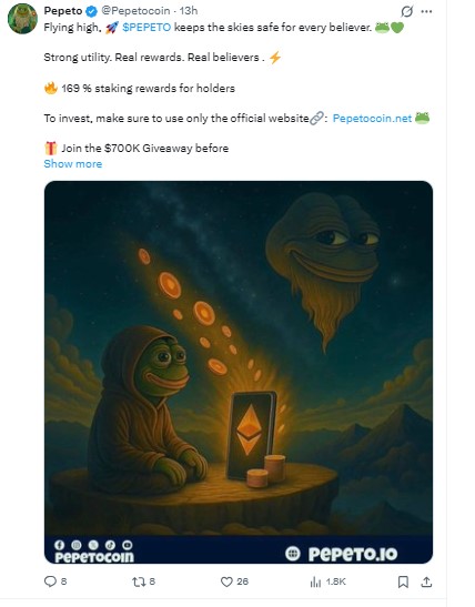 Pepeto official post on x