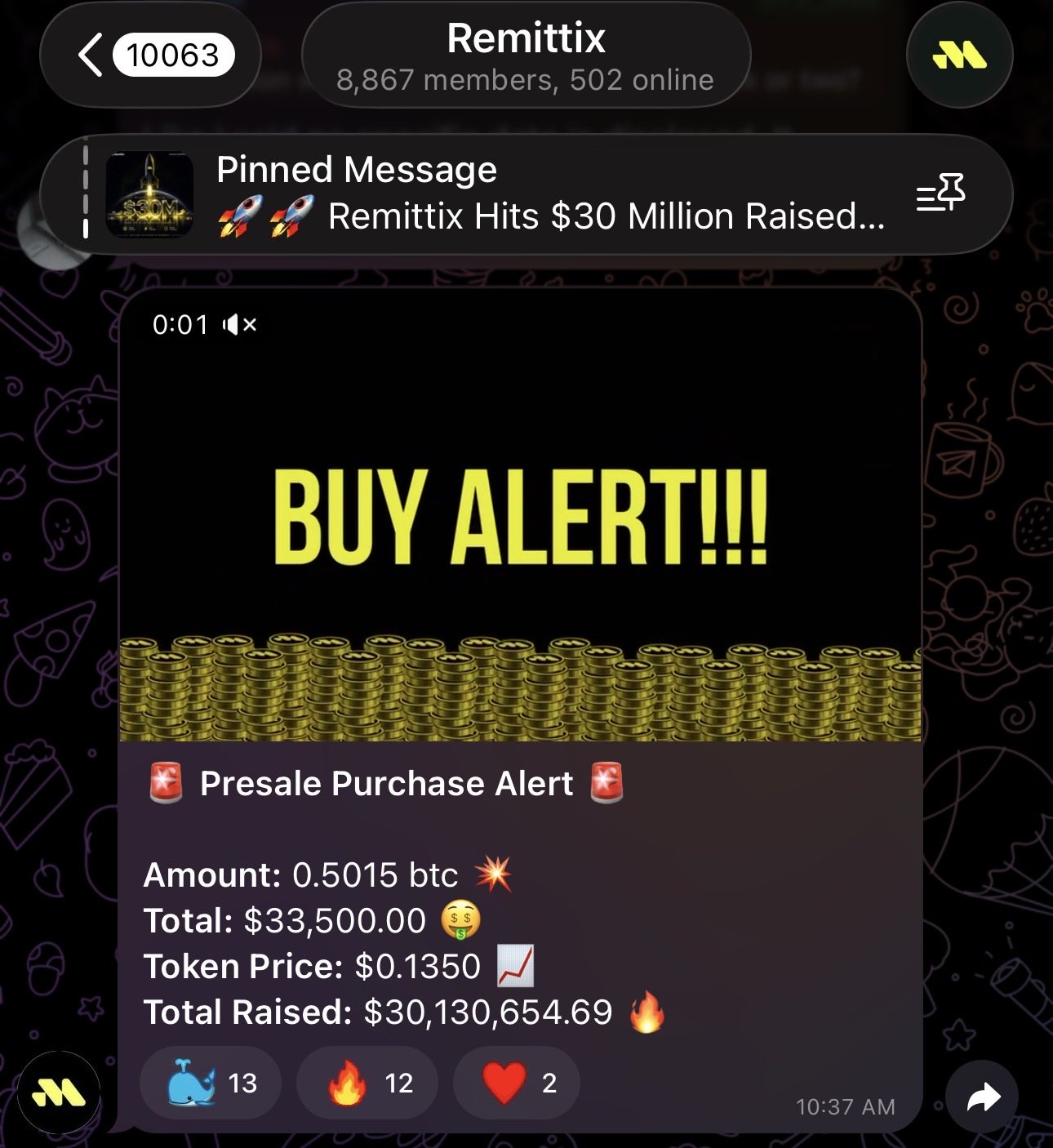 Remittix Telegram Tweet