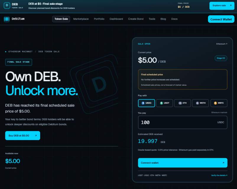 Debitum Presale Price Debitum Presale Price