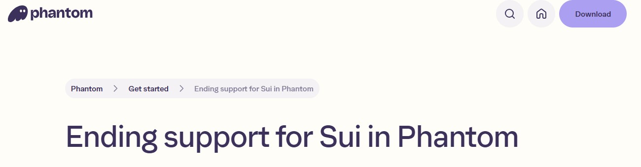 Ending Support for Sui in Phantom