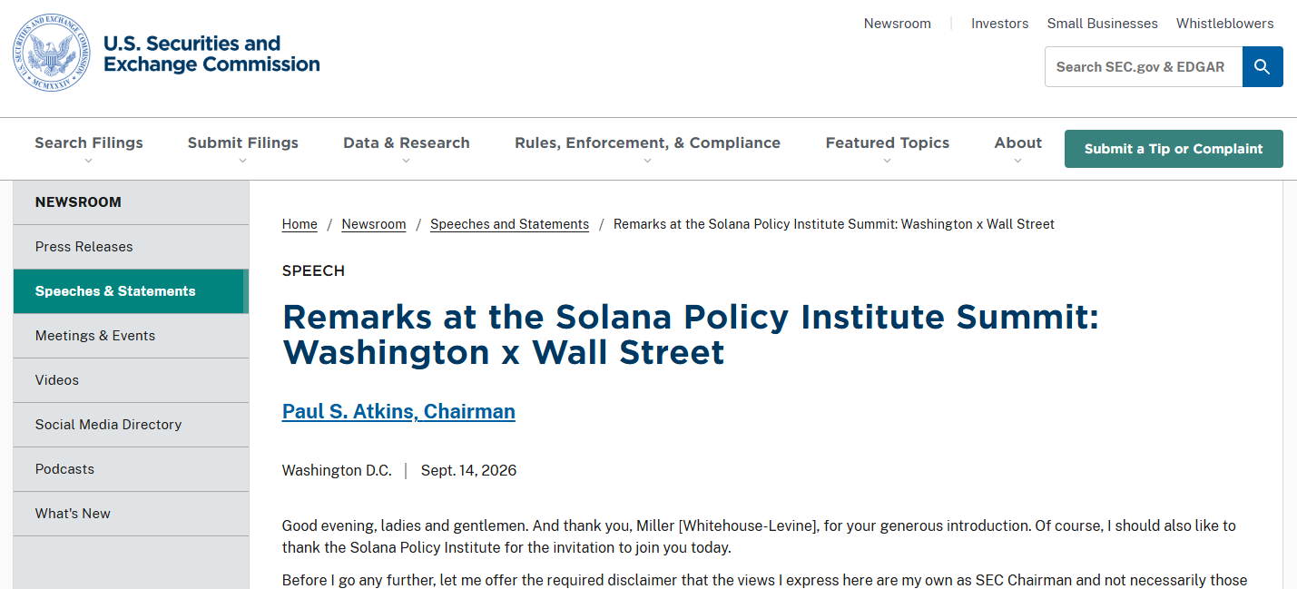 SEC Chair Paul Atkins on Crypto Reforms SEC Chair Paul Atkins on Crypto Reforms