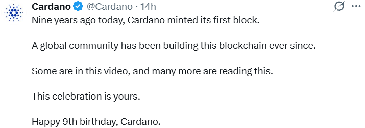 Cardano 9 Year anniversary Cardano 9 Year anniversary