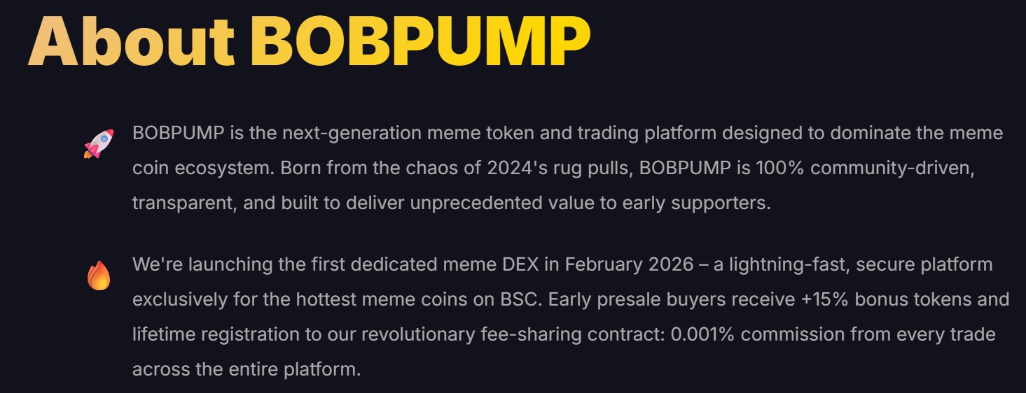 Bobpump presale details Bobpump presale details
