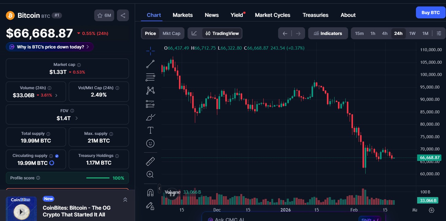 Bitcoin (BTC) price today 