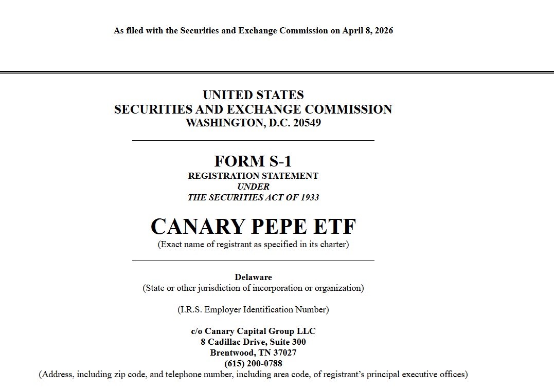 SEC for the Canary capital PEPE ETF.