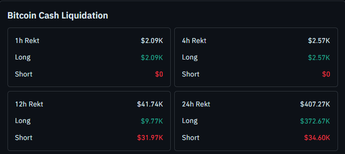 Bitcoin Cash Liquidation Data