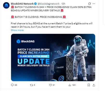 official tweet on x blockdag