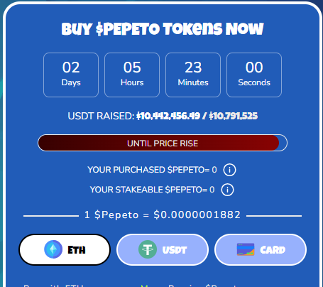 pepeto presale price